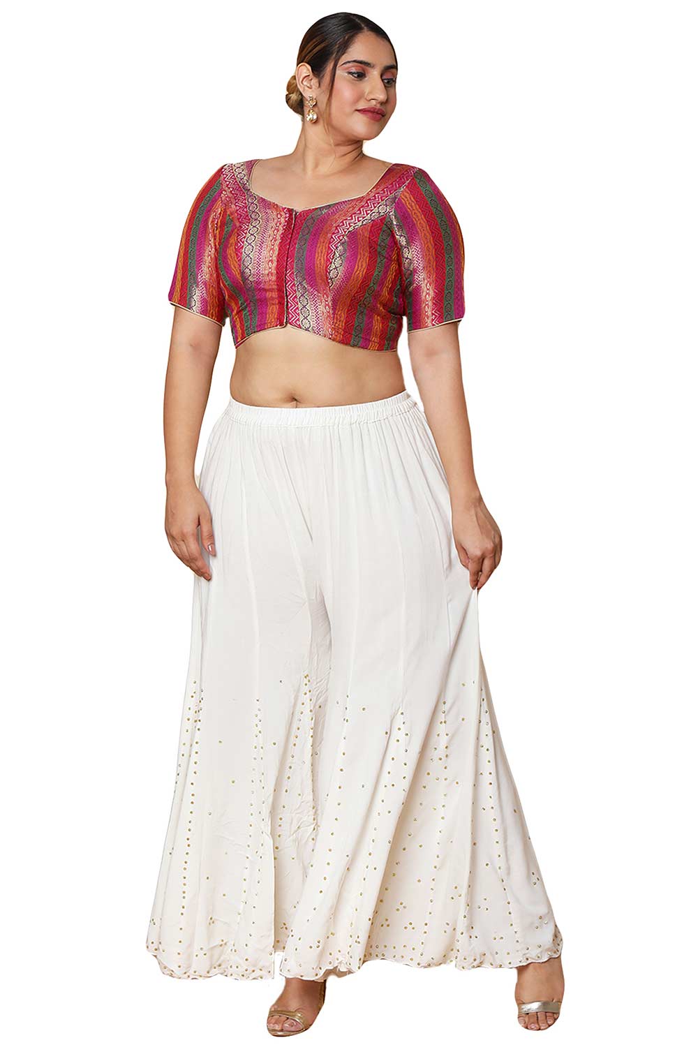 Buy Purple Brocade Readymade Saree Blouse Online - One Minute Sareee