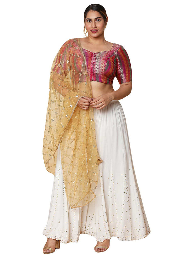 Buy Purple Brocade Readymade Saree Blouse Online - One Minute Sareee