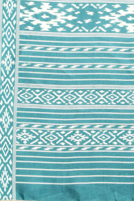 Genna Multi-Color Silk Blend Ikat Printed One Minute Saree