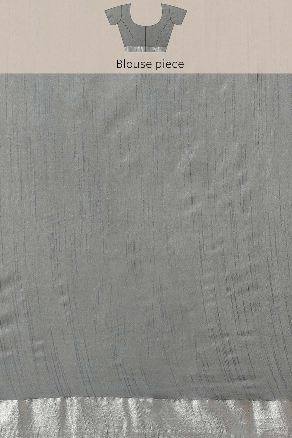 Buy Grey Zari Woven Silk Blend One Minute Saree Online - Zoom Out