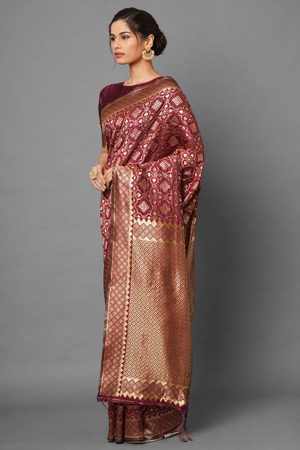 Shop woven cotton silk sarees For Women