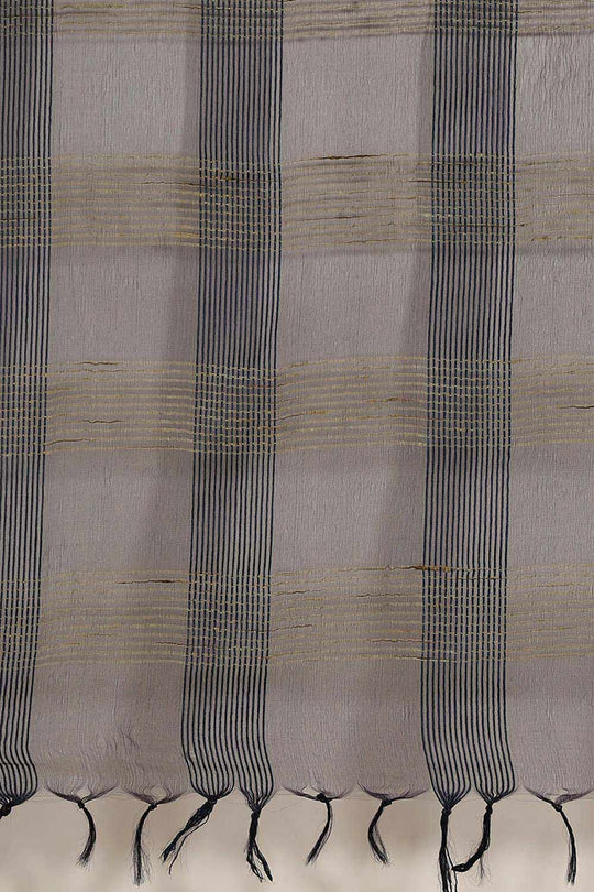 Buy Navy Blue Woven Art Silk One Minute Saree Online - Side