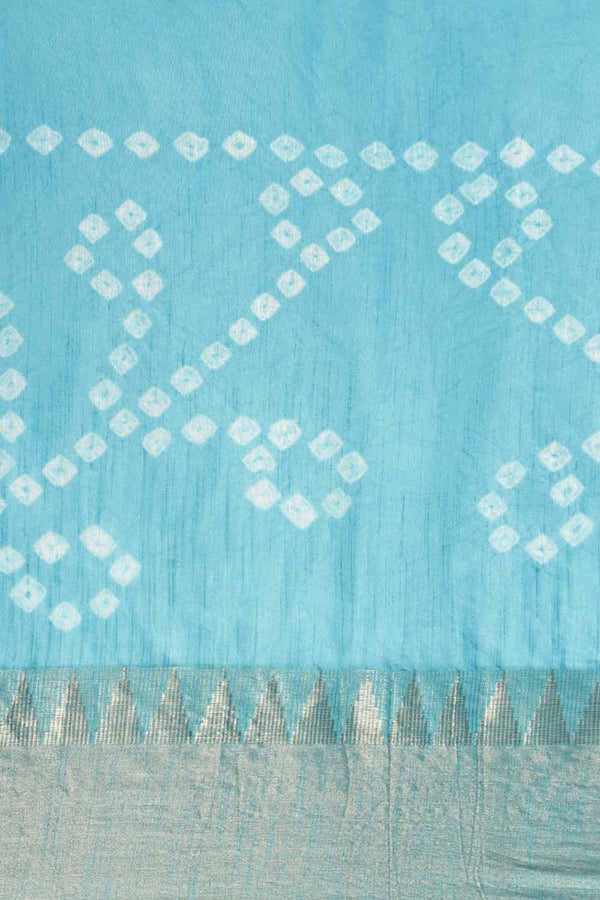 Brielle Blue Silk Blend Bandhani One Minute Saree