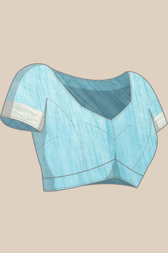 Brielle Blue Silk Blend Bandhani One Minute Saree