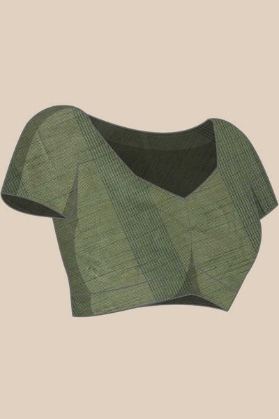Buy Green Woven Art Silk One Minute Saree Online - Zoom In