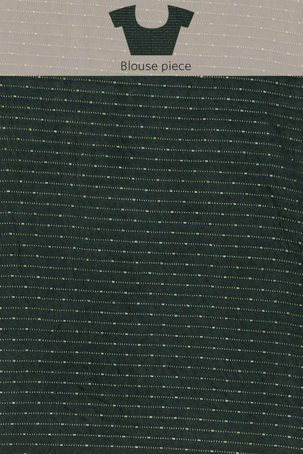 Buy Green Zari Woven Silk Blend One Minute Saree Online - Zoom Out