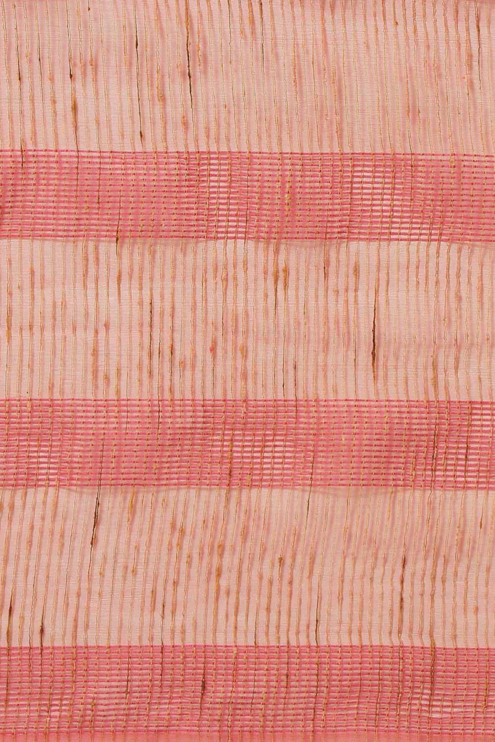 Buy Peach Woven Art Silk One Minute Saree Online - Front