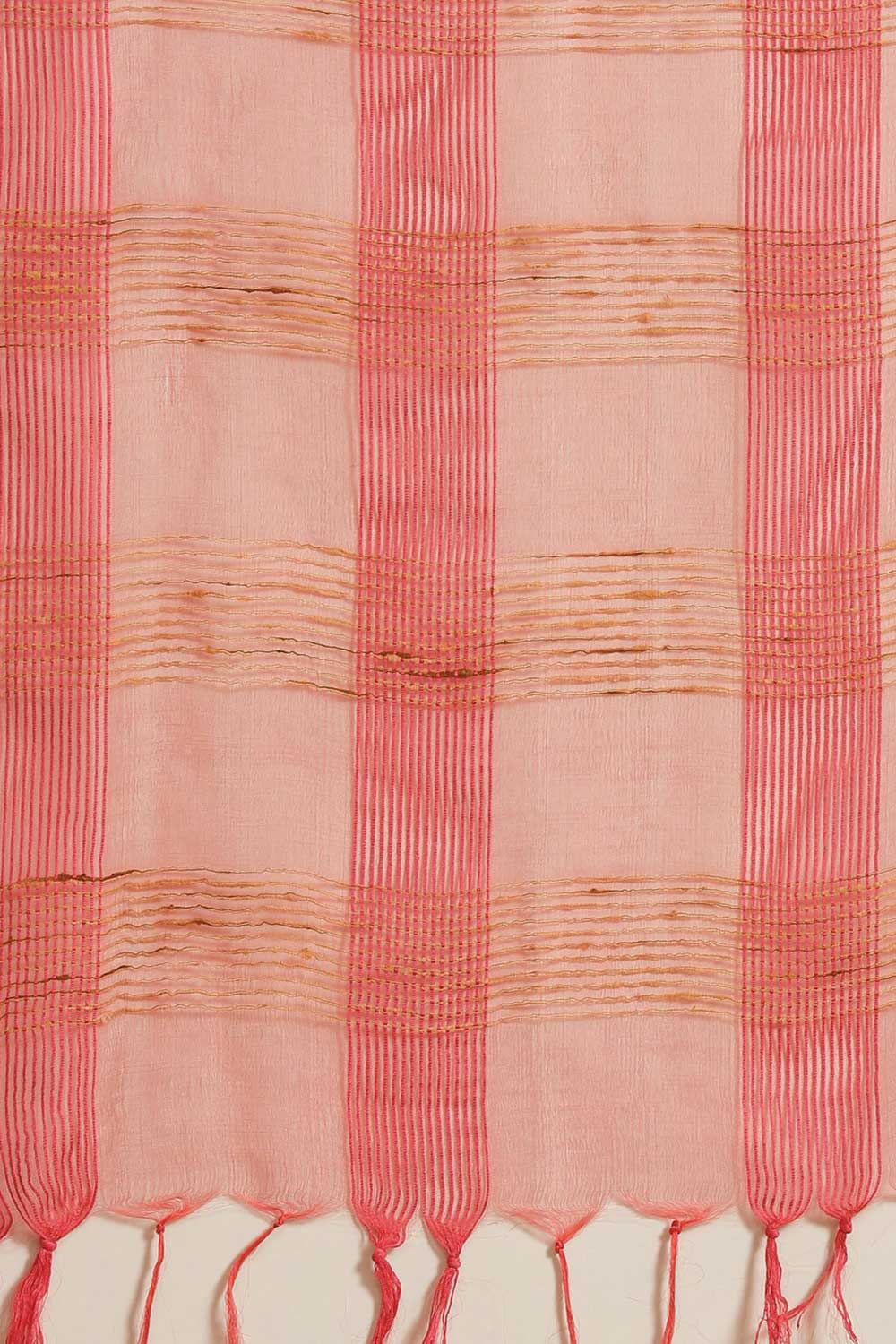 Buy Peach Woven Art Silk One Minute Saree Online - Side