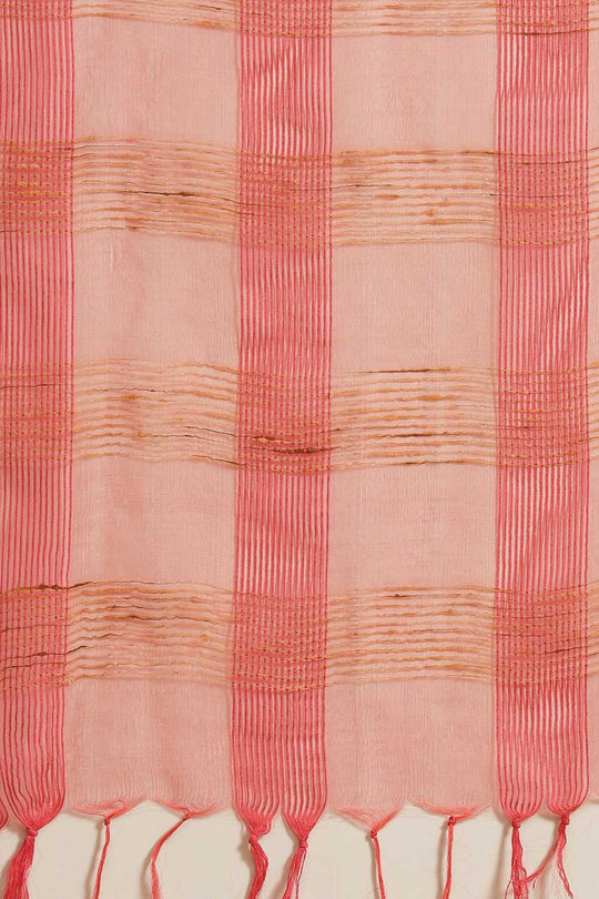 Buy Peach Woven Art Silk One Minute Saree Online - Side