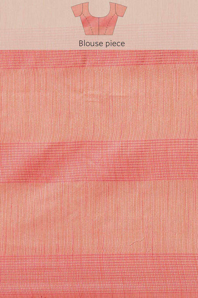 Buy Peach Woven Art Silk One Minute Saree Online - Zoom Out