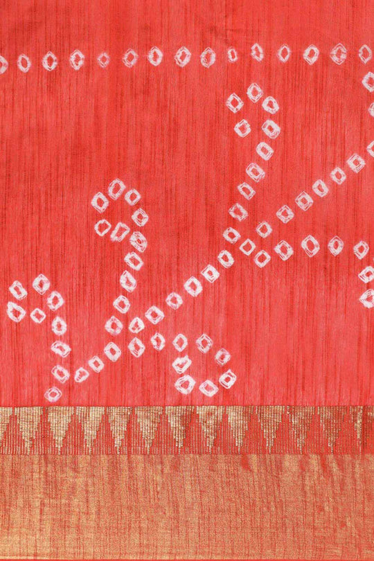 Buy Peach Zari Woven Blended Silk One Minute Saree Online - Front