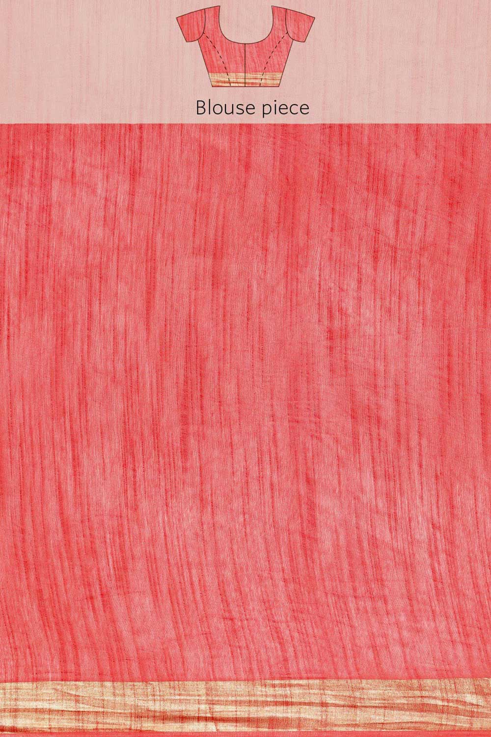 Buy Peach Zari Woven Blended Silk One Minute Saree Online - Zoom Out