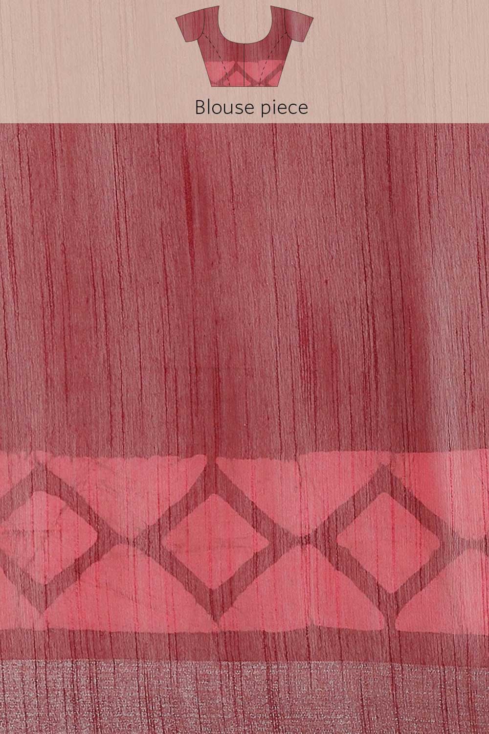 Buy Maroon Batik Printed Silk Blend One Minute Saree Online - Zoom Out