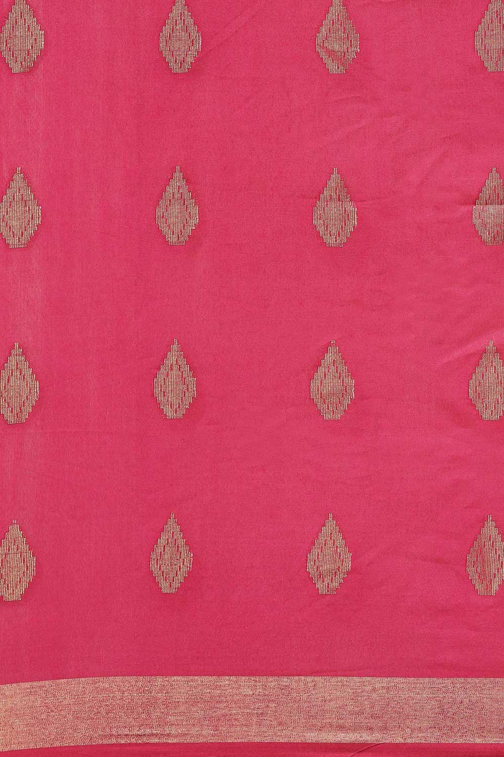 Buy Light Pink Zari Woven Blended Silk One Minute Saree Online - Front