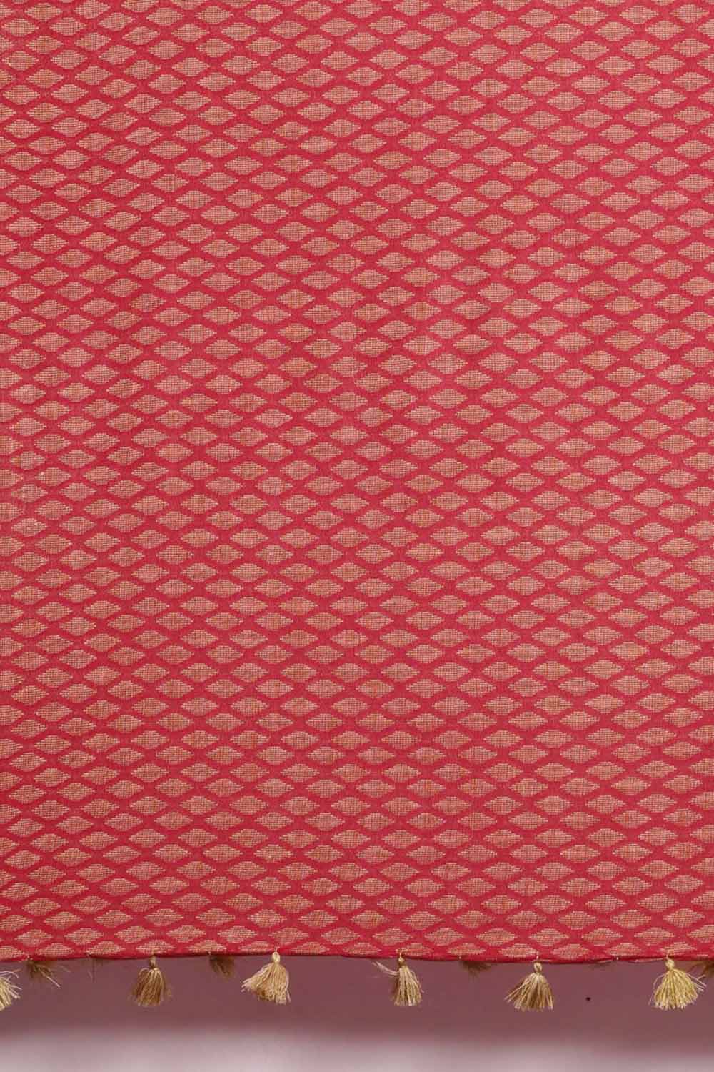 Jeera Pink Silk Blend Woven One Minute Saree