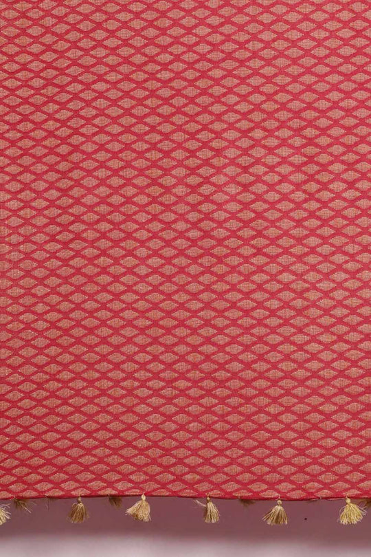 Jeera Pink Silk Blend Woven One Minute Saree