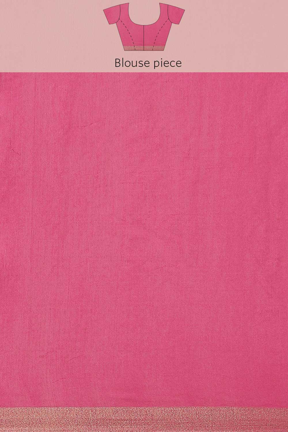 Buy Pink Zari Woven Blended Silk One Minute Saree Online - Zoom Out