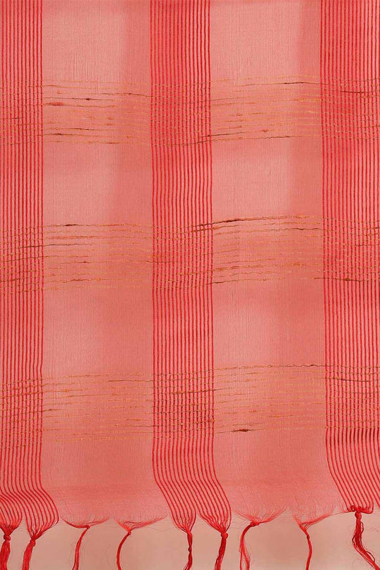 Buy Red Woven Art Silk One Minute Saree Online - Side