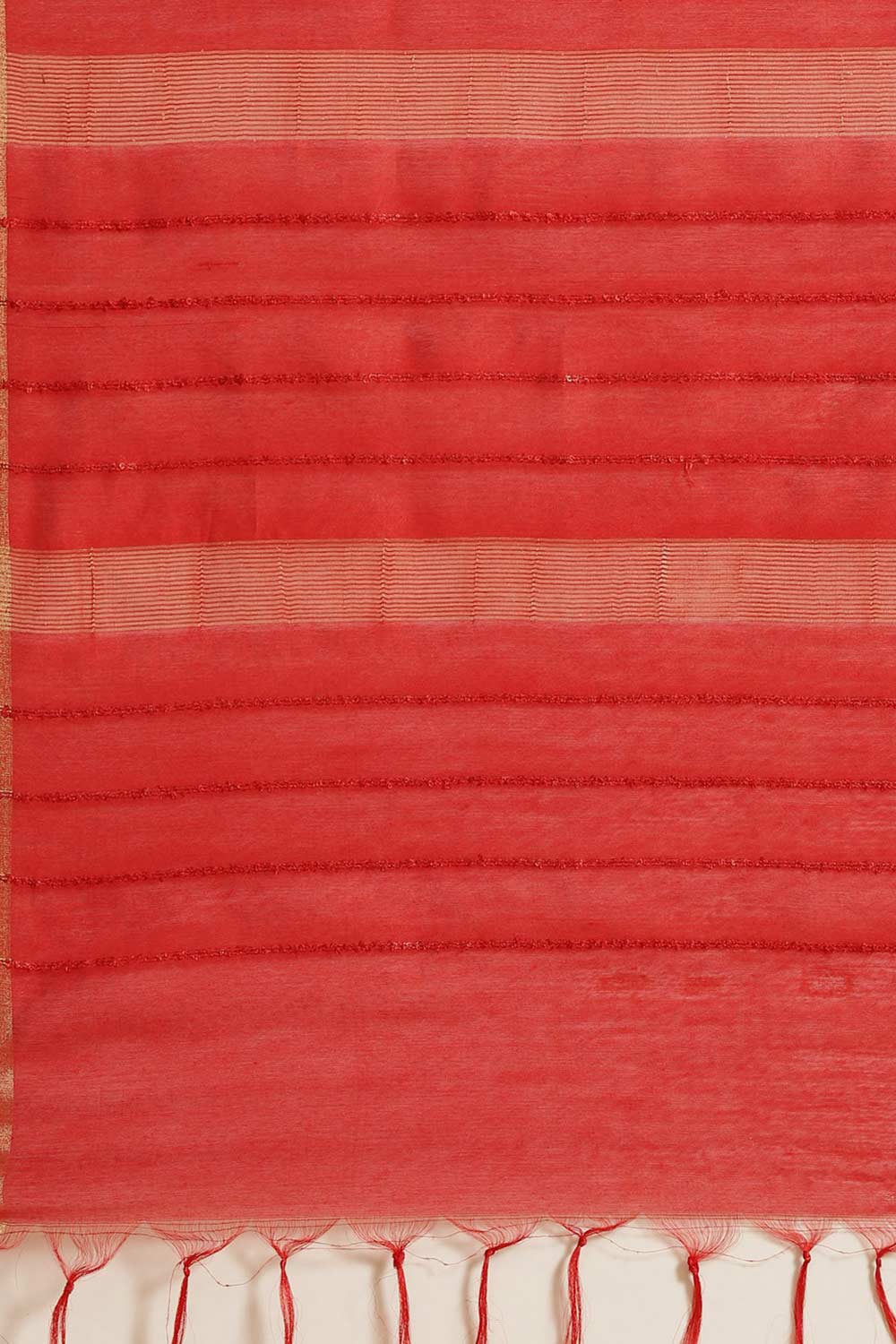 Buy Red Zari Woven Blended Silk One Minute Saree Online - Side