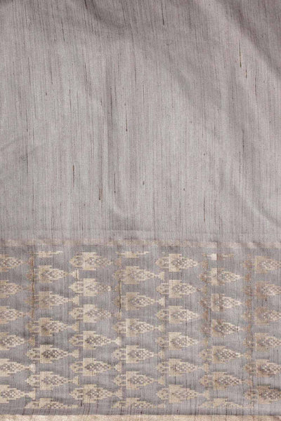Susie Grey Silk Blend Solid/Woven One Minute Saree