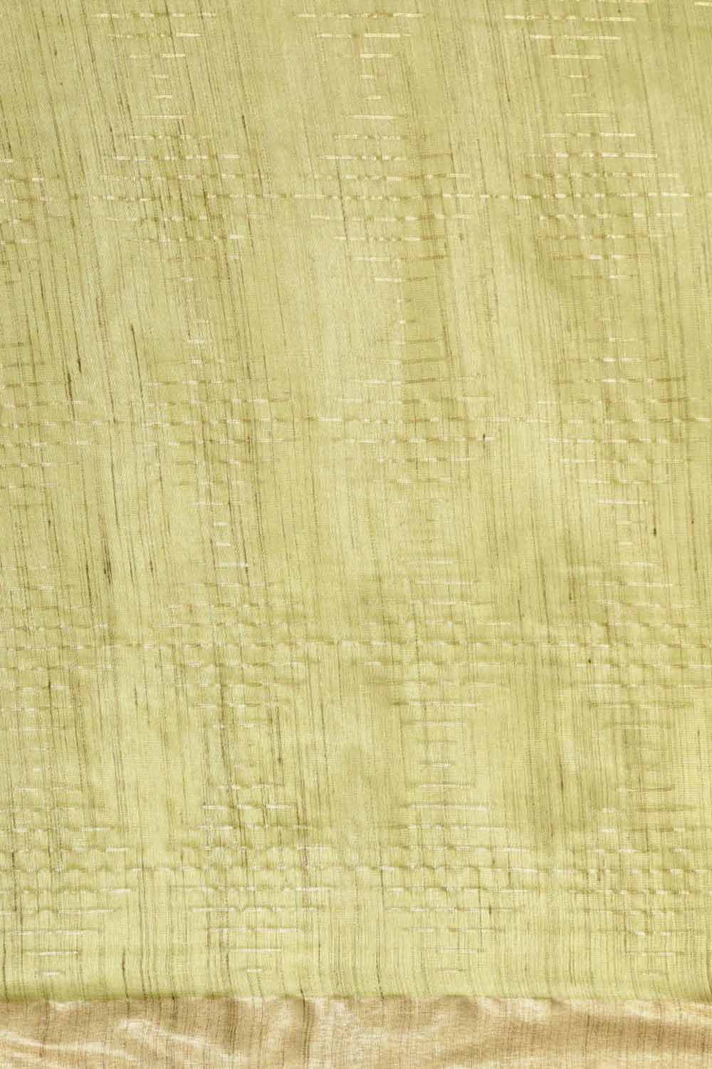 Jenny Green Silk Blend Stripe One Minute Saree