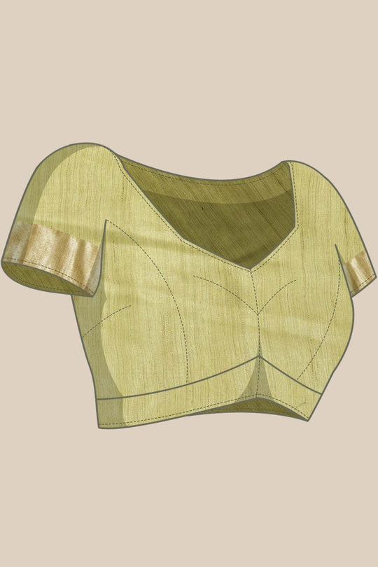 Jenny Green Silk Blend Stripe One Minute Saree