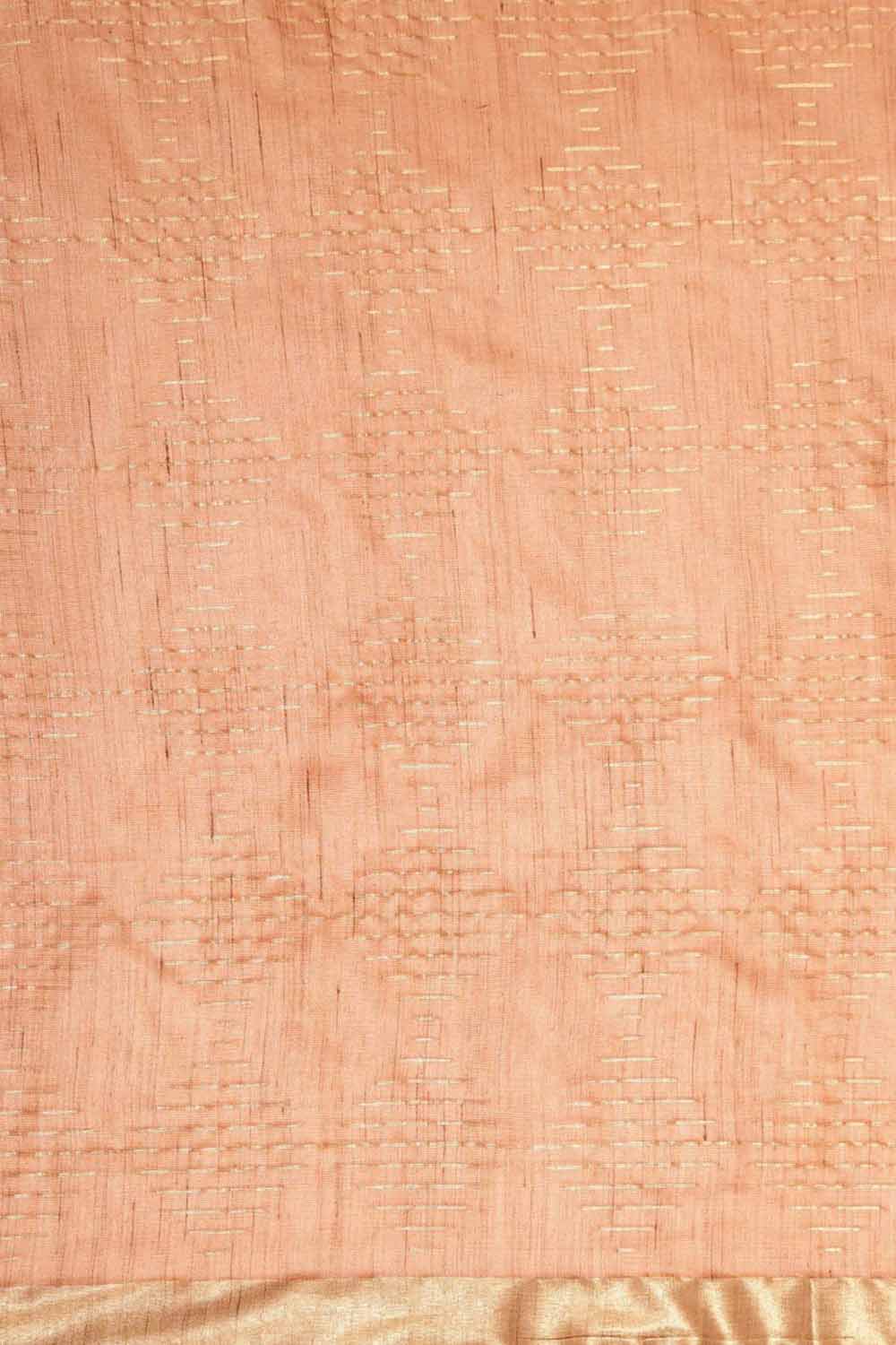 Pulki Orange Silk Blend Stripe One Minute Saree