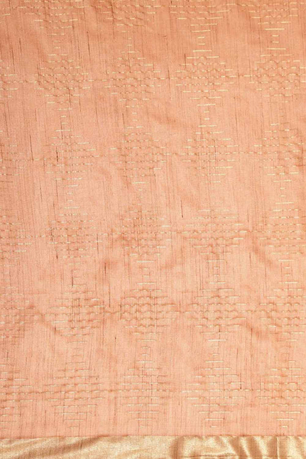 Pulki Orange Silk Blend Stripe One Minute Saree