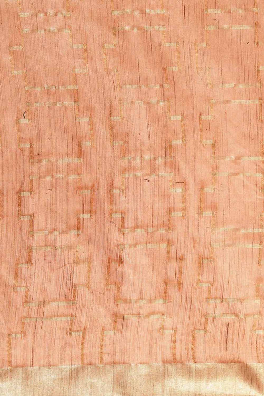 Anise Orange Silk Blend Geometric One Minute Saree