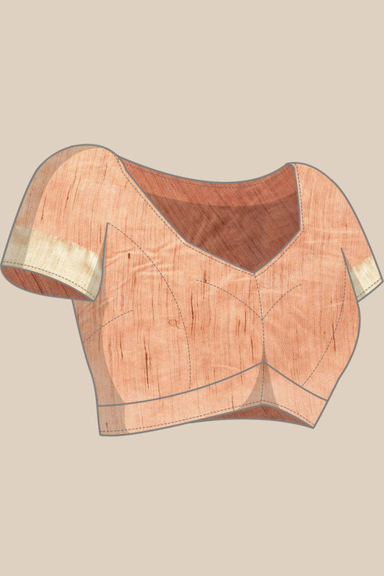 Anise Orange Silk Blend Geometric One Minute Saree