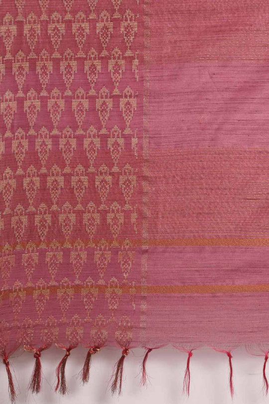 Lana Pink Silk Blend Stripe One Minute Saree