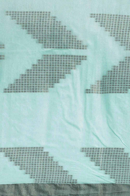 Betsy Blue Silk Blend Woven One Minute Saree