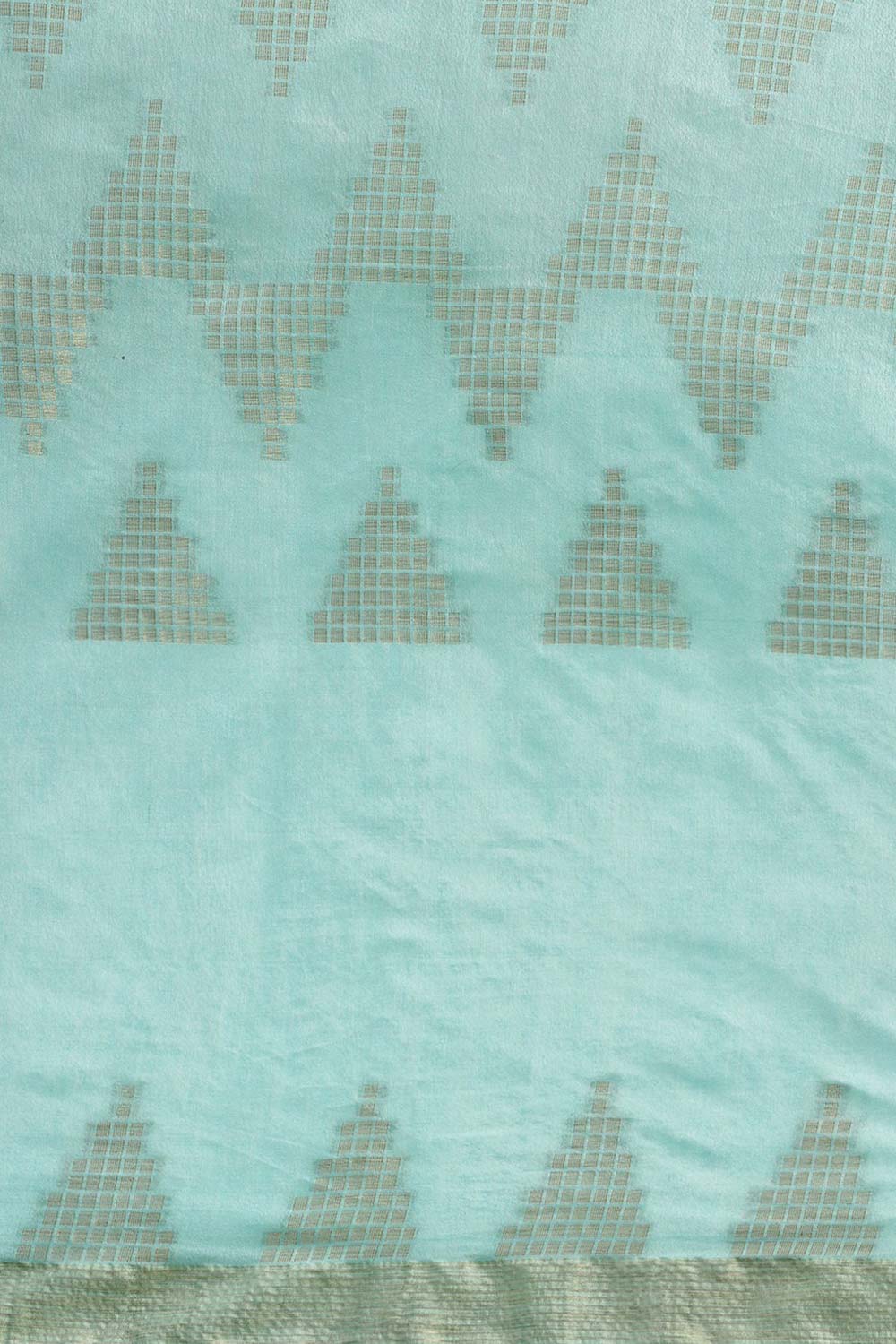 Bina Blue Silk Blend Woven One Minute Saree