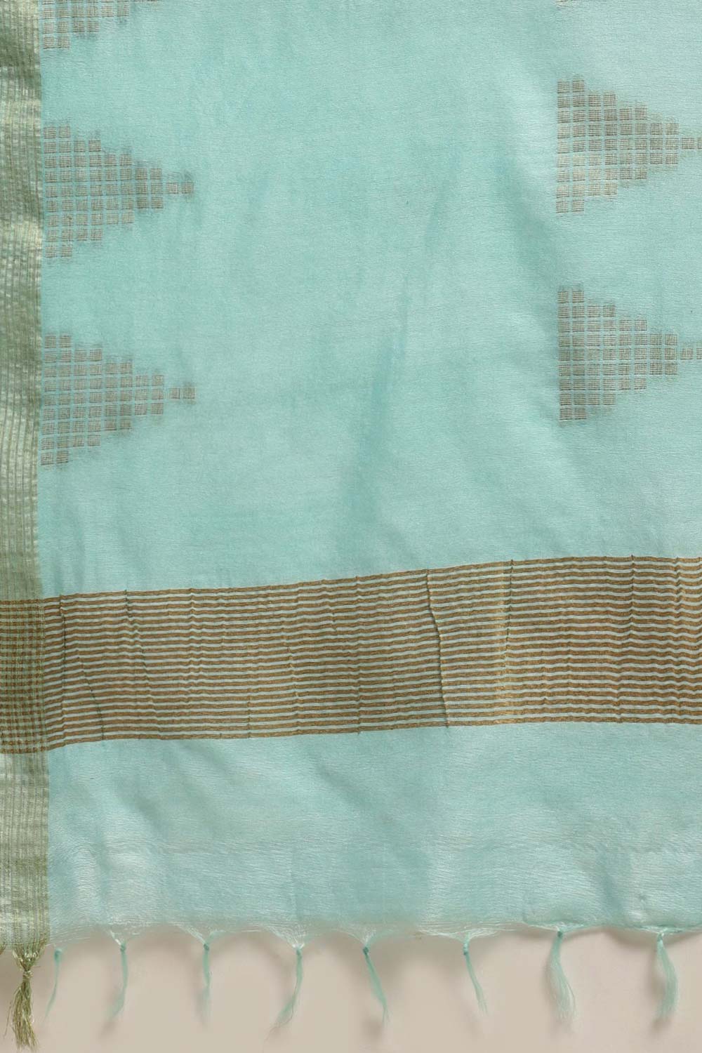 Bina Blue Silk Blend Woven One Minute Saree