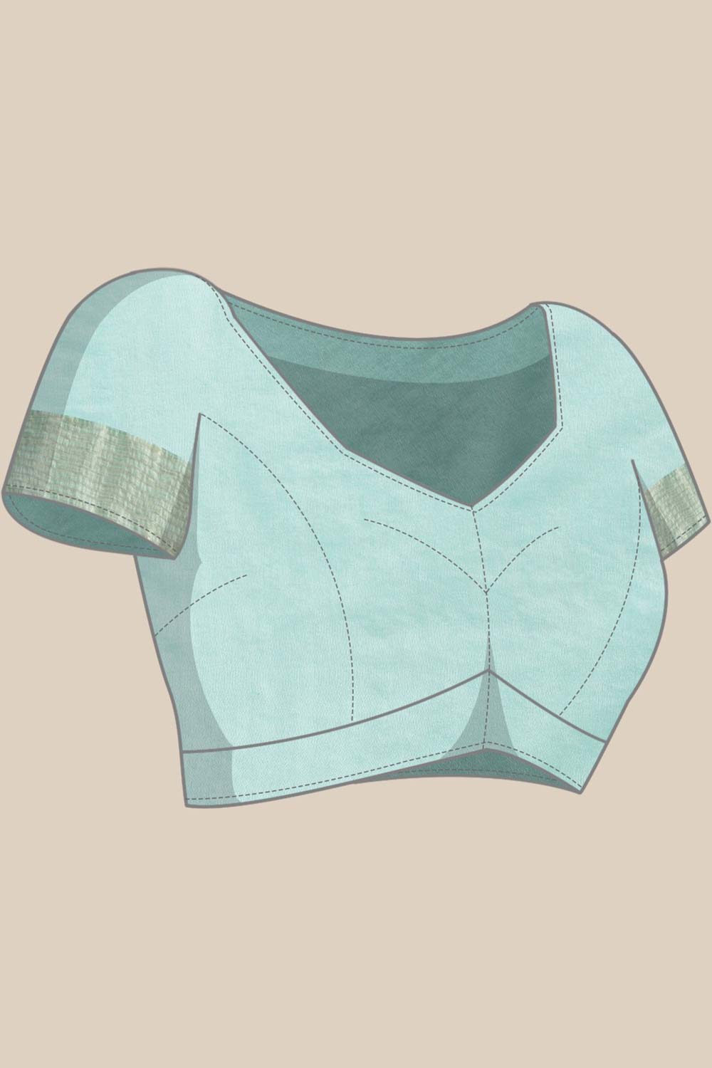 Bina Blue Silk Blend Woven One Minute Saree