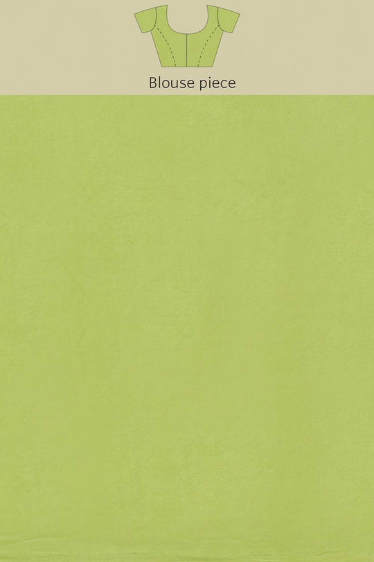 Buy Light Green Zari Woven Blended Silk One Minute Saree Online - Zoom Out