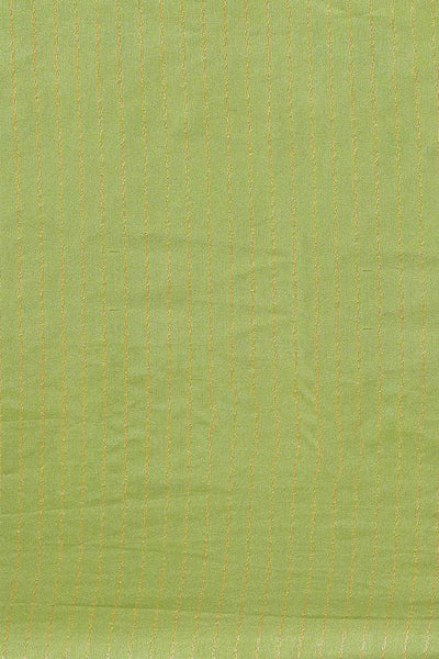 Buy Green Woven Blended Silk One Minute Saree Online - Front