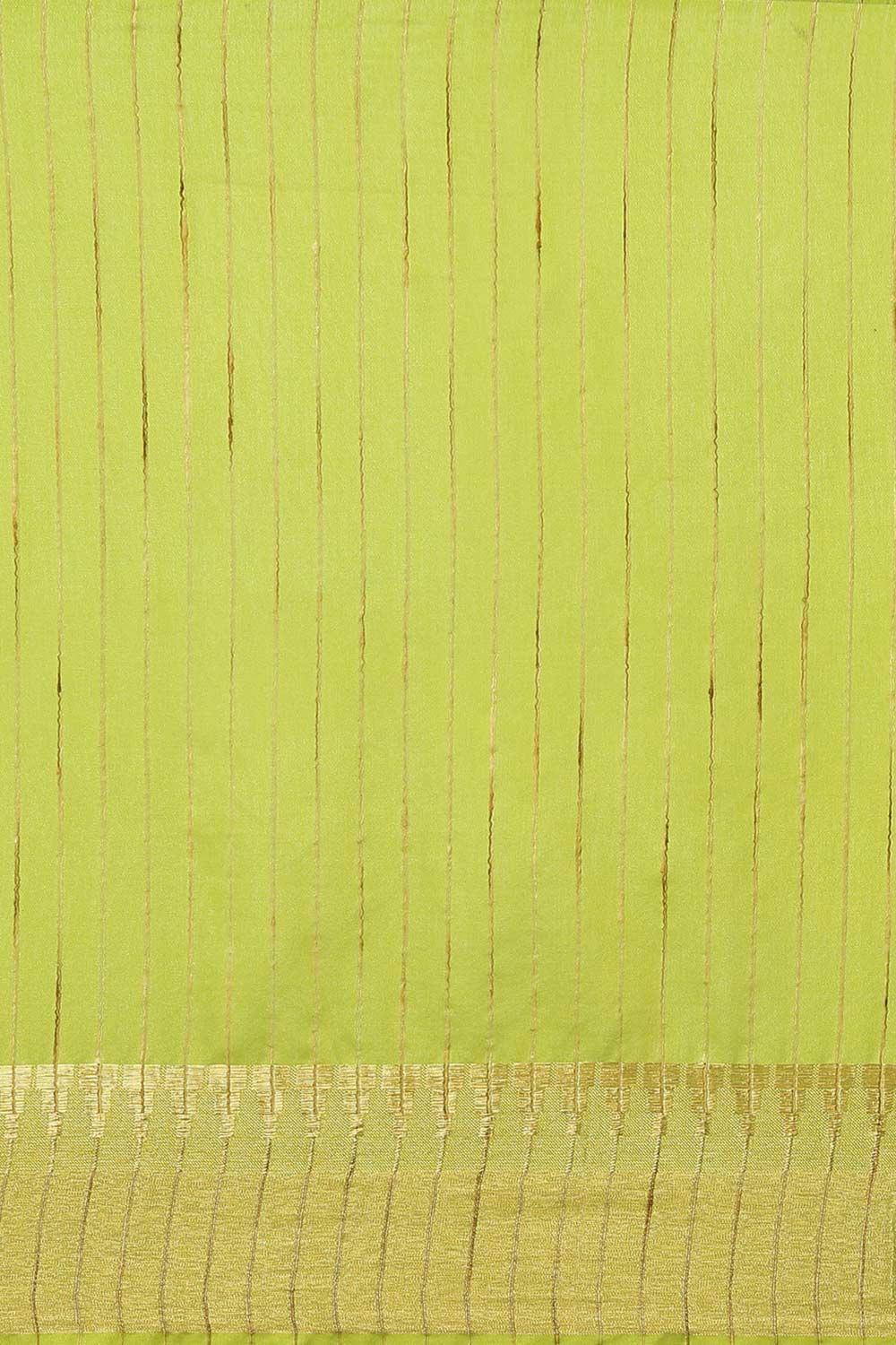 Buy Light Green Zari Woven Blended Silk One Minute Saree Online - Front