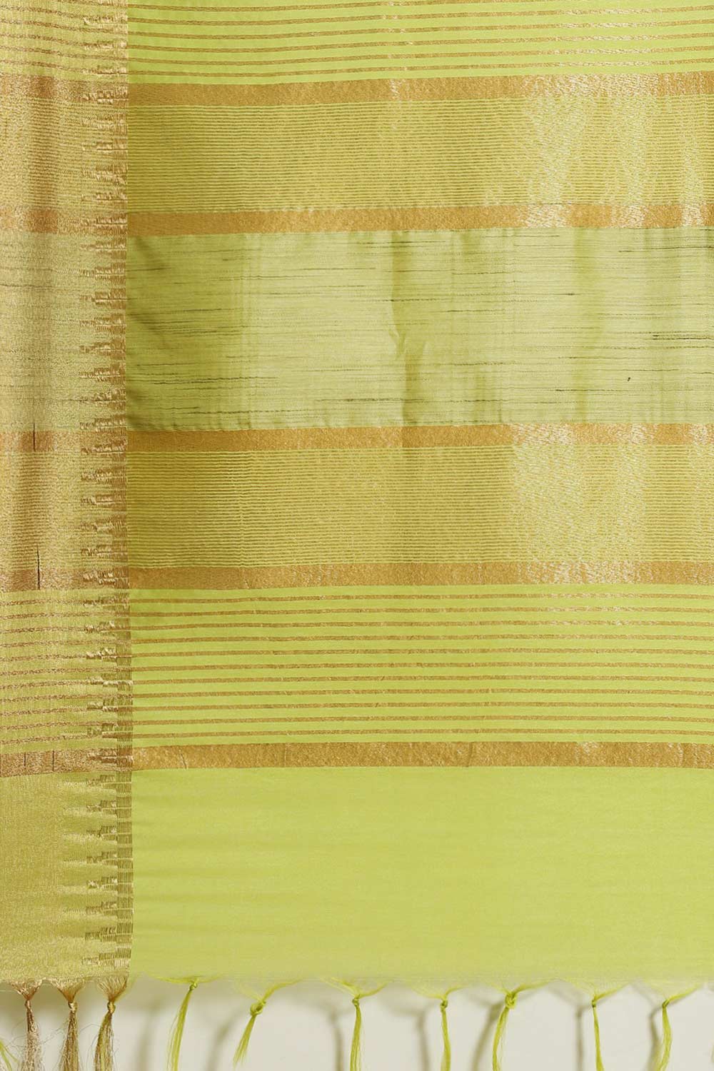 Buy Light Green Zari Woven Blended Silk One Minute Saree Online - Side