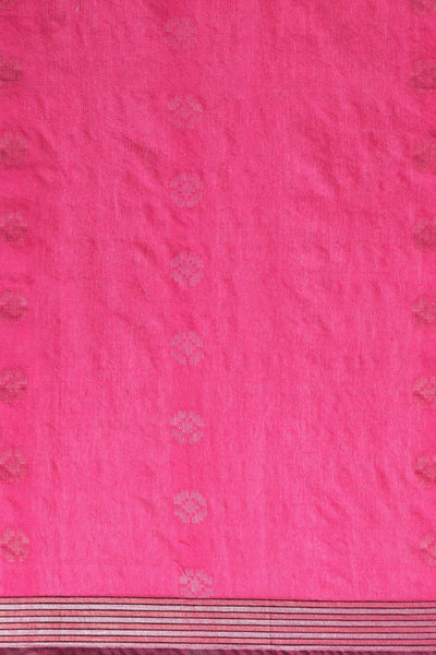 Buy Pink Zari Woven Blended Silk One Minute Saree Online - Front