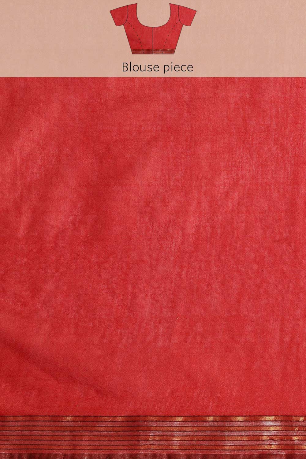 Buy Red Zari Woven Blended Silk One Minute Saree Online - Zoom Out