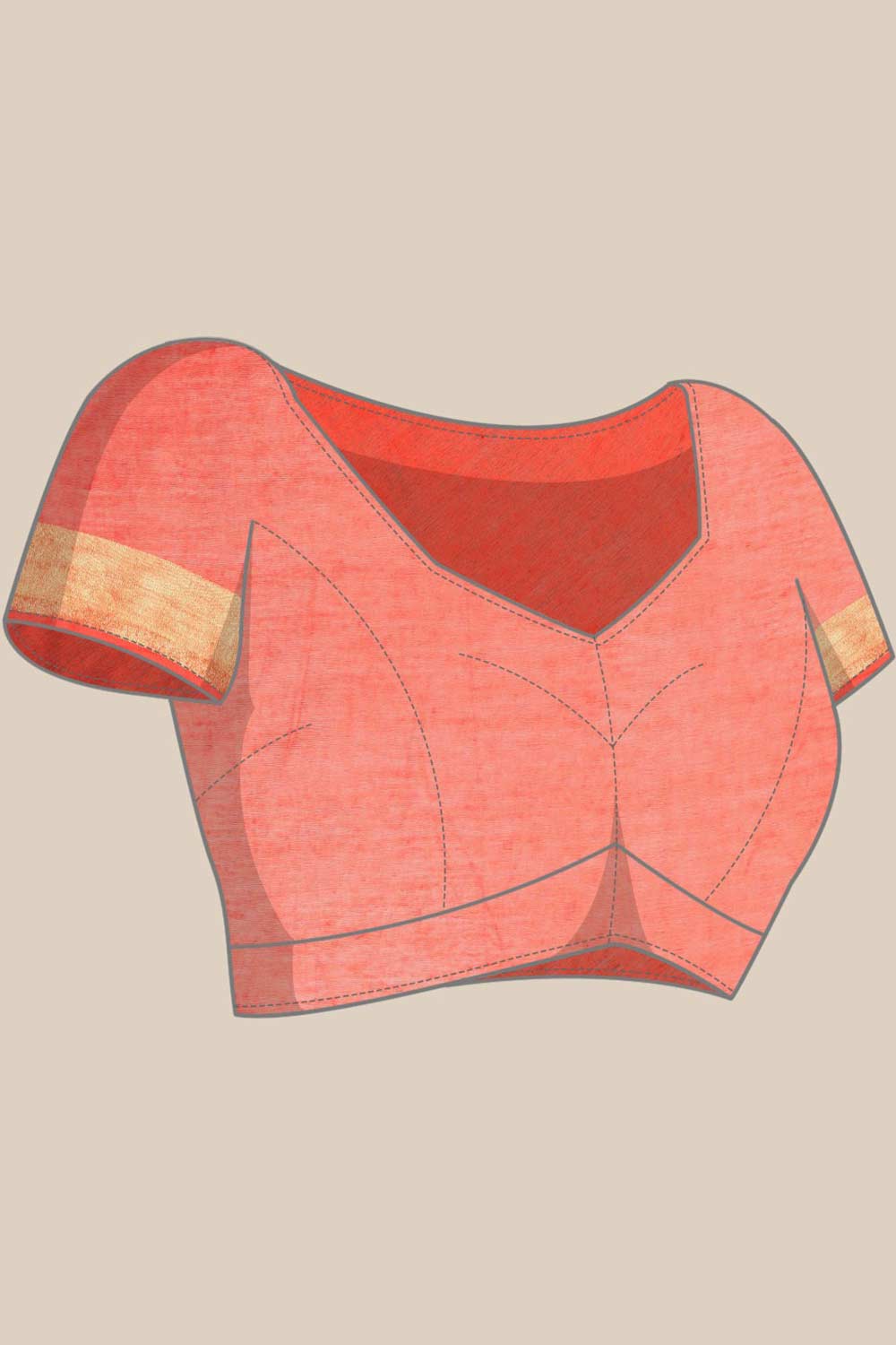 Buy Red Zari Woven MODAL SILK One Minute Saree Online - Zoom In