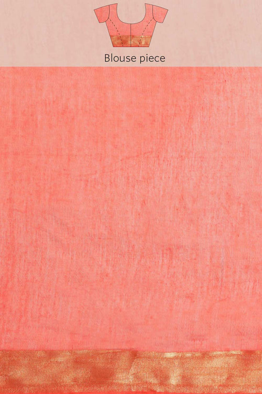 Buy Red Zari Woven MODAL SILK One Minute Saree Online - Zoom Out