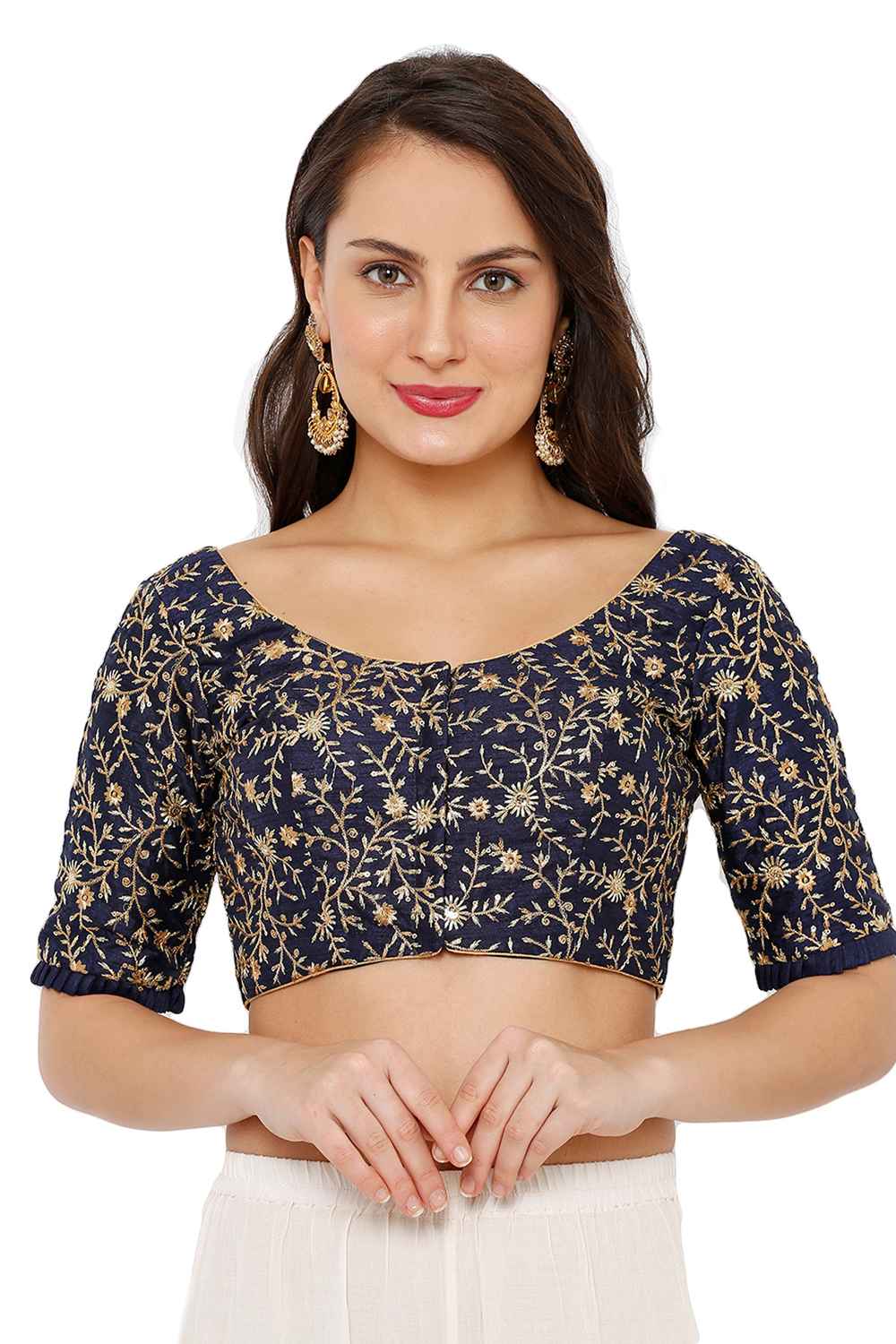 Buy Dupion Silk Embroidered Blouse Online