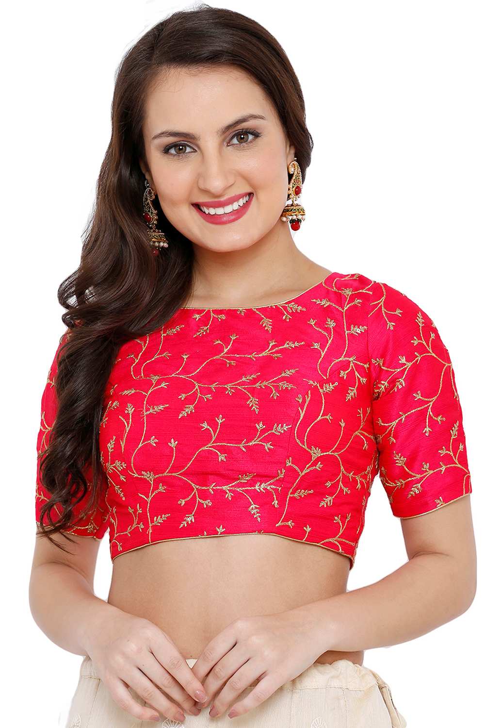 Buy  Rani Cotton Silk Embroidered Blouse Online