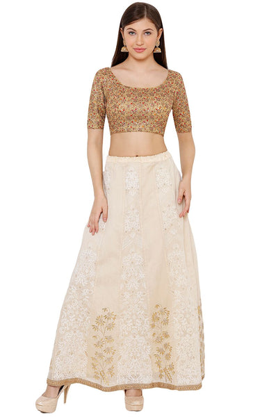Shop Embroidered Blouse in Gold