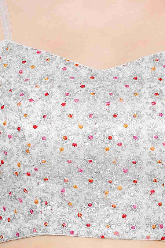 Buy Embroidered Blouse in Grey