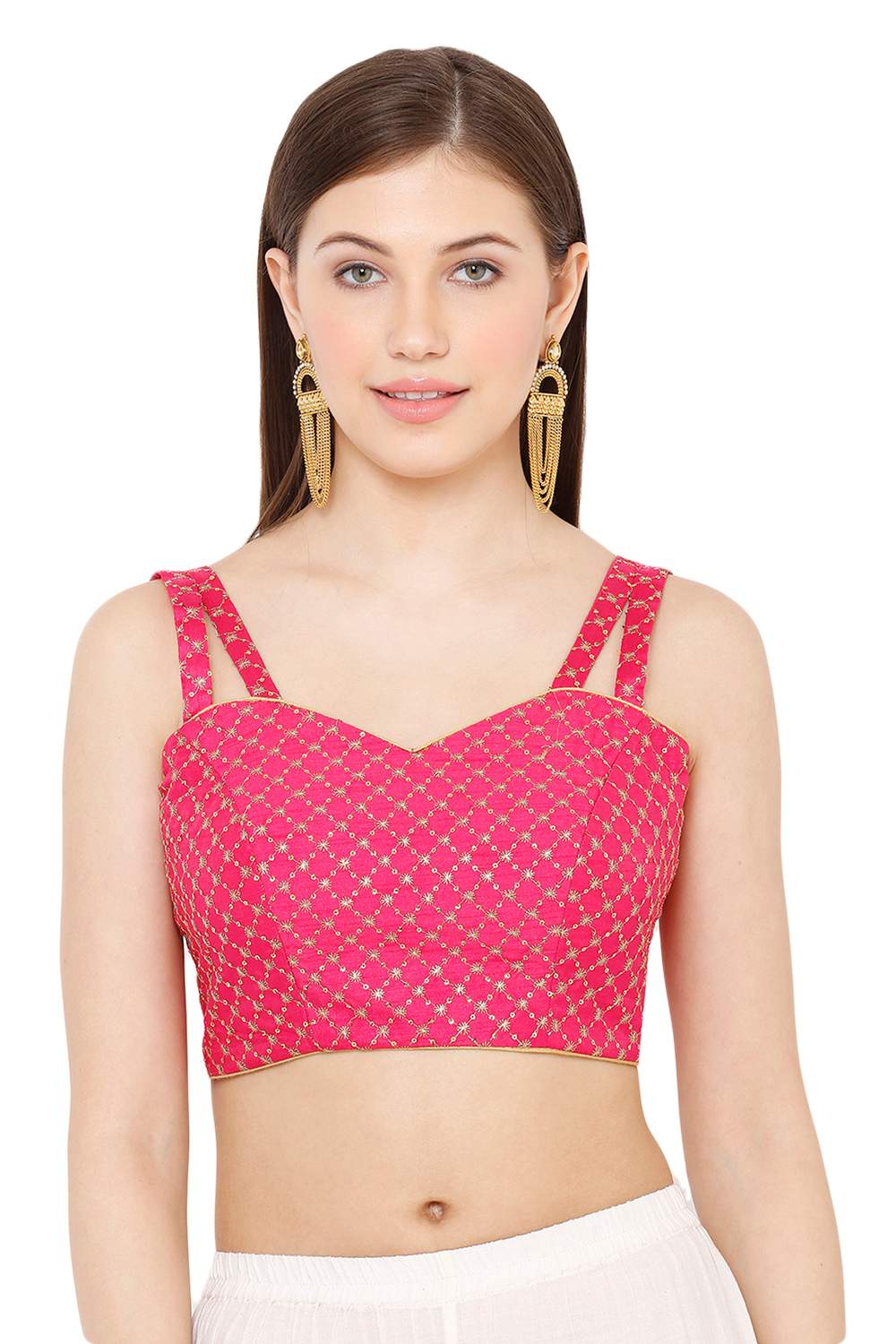 Buy  Pink Dupion Art Silk Embroidered Blouse Online