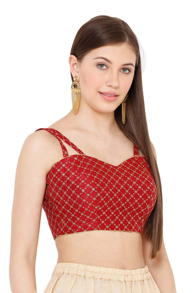 Buy Dupion Art Silk Embroidered Blouse Online
