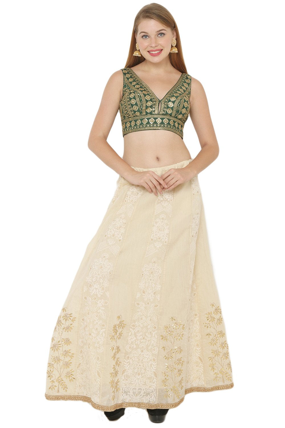 Buy Embroidered Blouse in Green